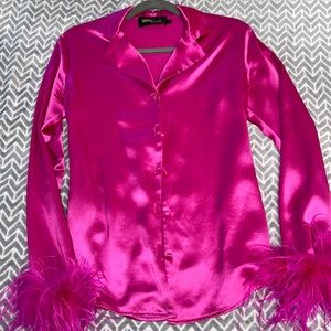 Hot Pink silk top